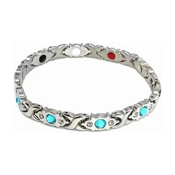 Chanana Pure Copper Bracelets for Women, Magnetic Bracelet with Neodymium Magnets & Sparkling Cubic Zirconia, Adjustable with Diamond Decoration