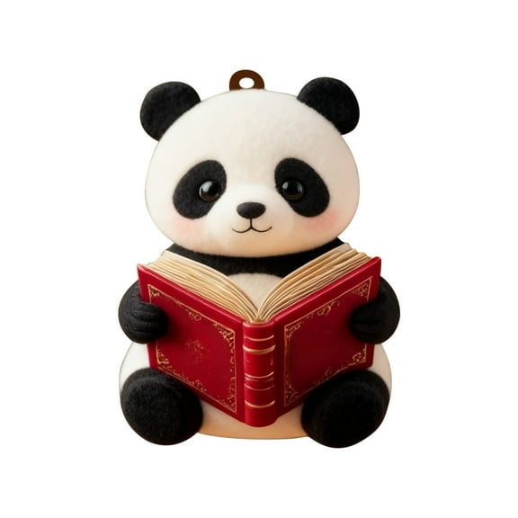 Chanana Reading Panda Ornament, Cute Reading Ornament, Woodland Animals Christmas Decoration for Tree, Book Lovers, and Nature Enthusiasts