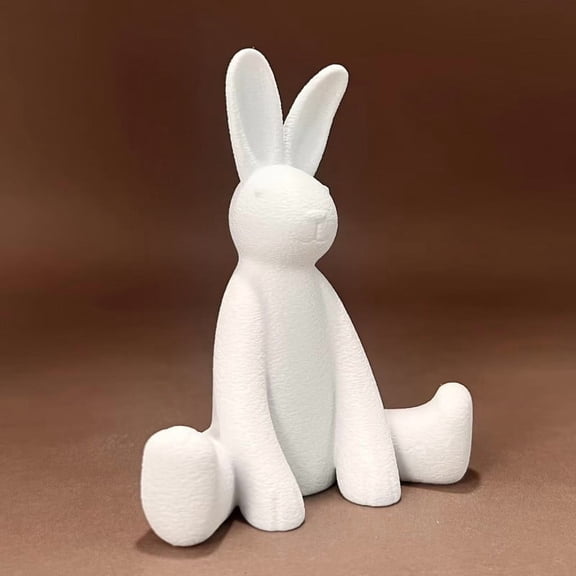 Chanana Sitting Bunny Figurine, Washed Concrete Finish Décor Statue, Easter Plastic Bunny Decoration for Home Living Room Porch Cabinet Office