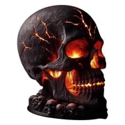 Chanana Skull Flame Table Lamp,Lava Stone Skull Lamp, Spooky LED Desk Light, Halloween & Gothic Decor, Unique Room Accent, Ignite a Mysterious Atmosphere, Halloween Home Decor