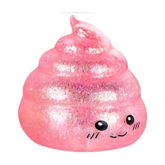 Chanana Sparkle Clear Poop Squishy Fidget Gadgets, Large Dumpling Stress Ball, Cute Desktop Sensory Toys For Focus And Daily Use, Pink