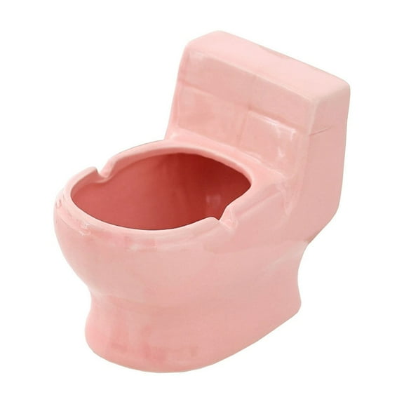 Chanana Toilet-Shaped Ashtray, Ceramic Ashtray, Desktop Bathroom Decorative Ornaments, Creative and Trendy Decorative Office Ornament for Home and Office, Interesting Men's Birthday Gift