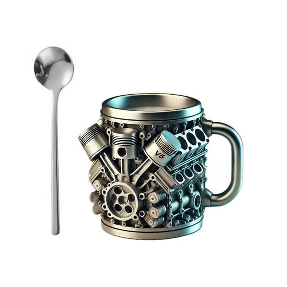 Chanana V6-Engines Resin Cup,Engine Design,Car Engine Coffee Mug,Creative Engine Beer Cup Present for Car Enthusiasts and Racing Fans,Living Room Decoration As a Work of Art