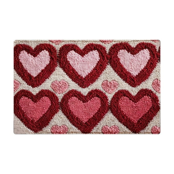 Chanana Valentine's Day Heart Bath Mat for Bathroom Decor, Valentine Bathroom Rugs Non Slip Absorbent, Soft Funny Bath Rug, Washable, 15.7x23.6in