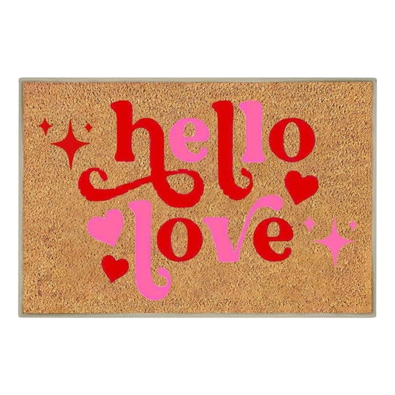 Chanana Valentines Day Doormat Heart Welcome Doormat Floor Mat, Entrance Door Rugs with Non Slip Rubber Backing, Soft & Flexible for Front Door, Entrance, Bathroom, Kitchen & Living Room