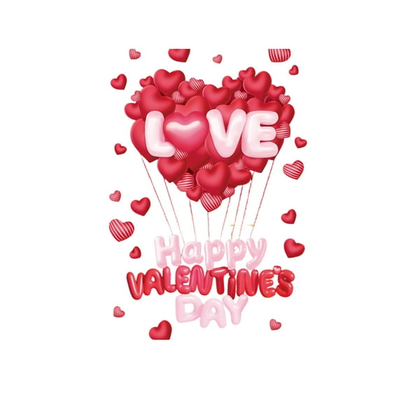 Chanana Valentines Day Window Clings Decor, Valentines Day Decorations, Red Heart Stickers for Home, Office, Shopping Mall, Romantic Love Hot Air Balloon Sticker Décor