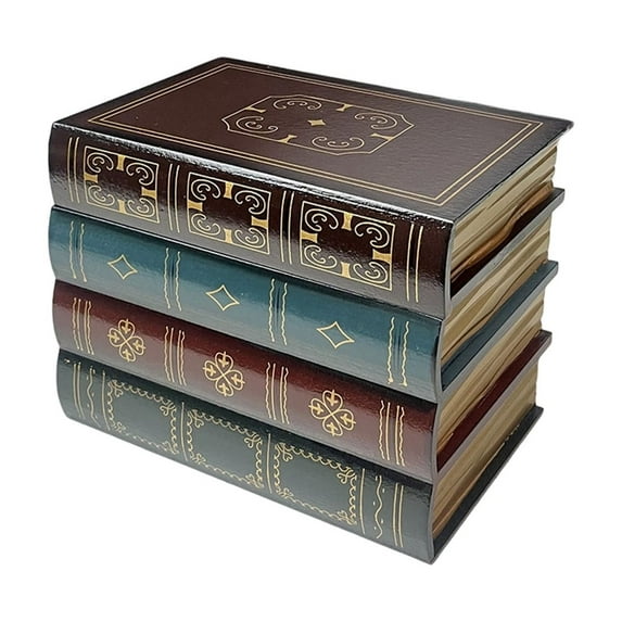 Chanana Vintage Style Fake Book Props, Decorative Books Book Shaped Box Jewelry Storage Case, Antique Decorative Book Boxes for Home Props Decoration Or Office Bookcase Ornaments