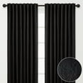 thumbnail image 1 of Chanasya 2-Panel Classy Embossed Leaf Textured Curtains - Back Tab, Ring Tab - for Windows Living Room Bedroom - Partial Room Darkening Drapes for Privacy - 52 x 63 Inches - Black, 1 of 5