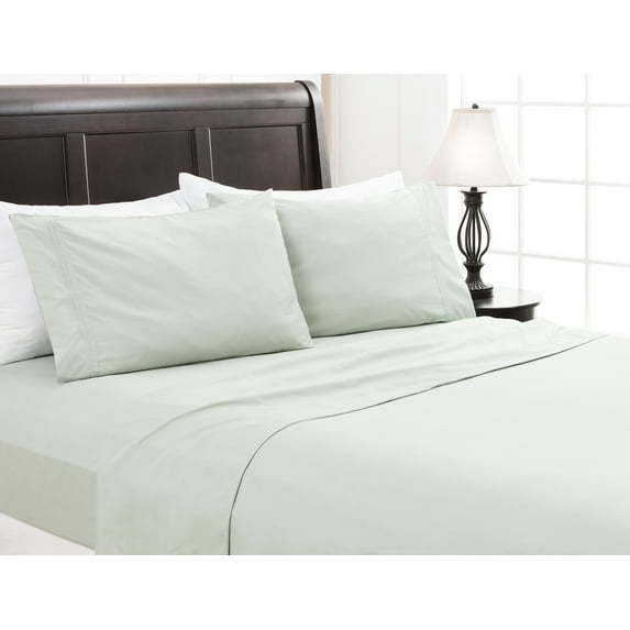Chanasya 3-Piece Ultra Soft Solid Embroidery Twin Sheets Set - 15 Inches Deep Pocket Luxurious Soft Brushed Microfiber - (1 Flat Sheet, 1 Fitted Sheet & 1 Pillowcase ) Sage Pearl - Twin