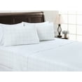 thumbnail image 1 of Chanasya 4-Piece Printed King Sheet Set - Ultra Soft Hand Drawn Square Line Print 1 Flat Sheet, 1 Fitted Sheet ,2 Pillowcases - Wrinkle Fade Stain Resistant - Brushed Microfiber - White - King, 1 of 3