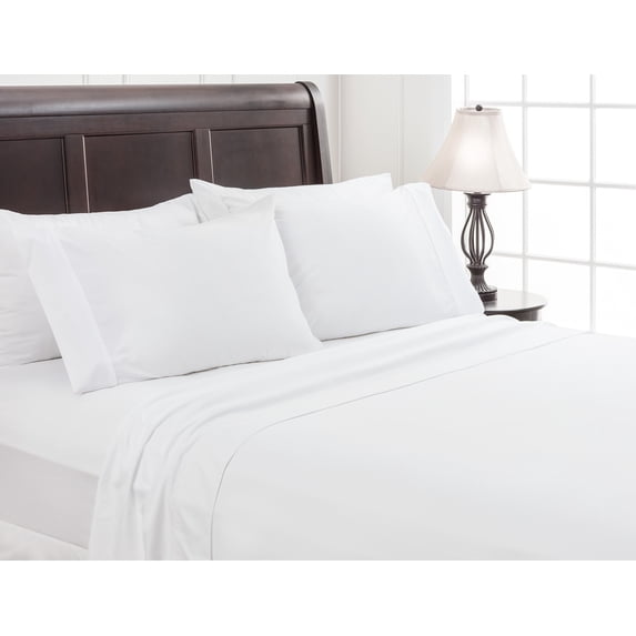 Chanasya 4-Piece Ultra Soft Solid Embossed Checkered Queen Sheets Set - 15 Inches Deep Pocket Luxurious Soft Brushed Microfiber - (1 Flat Sheet, 1 Fitted Sheet & 2 Pillowcases ) White - Queen