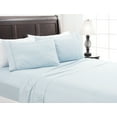 thumbnail image 1 of Chanasya 4-Piece Ultra Soft Solid Embroidery King Sheets Set - 15 Inches Deep Pocket Luxurious Soft Brushed Microfiber - (1 Flat Sheet, 1 Fitted Sheet & 2 Pillowcases ) Light Blue - King, 1 of 3
