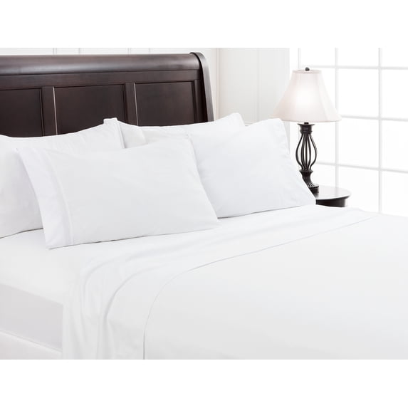 Chanasya 4-Piece Ultra Soft Solid Embroidery King Sheets Set - 15 Inches Deep Pocket Luxurious Soft Brushed Microfiber - (1 Flat Sheet, 1 Fitted Sheet & 2 Pillowcases ) White - King