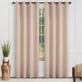 thumbnail image 1 of Chanasya Beige Silky Velvet Textured Sheer Curtains - Lightweight Luxury Curtain for Living Room Bedroom Windows - Light Filtering Elegant Decor Drapes with Grommets - 84 Inches Long - 2 Panel Set, 1 of 5