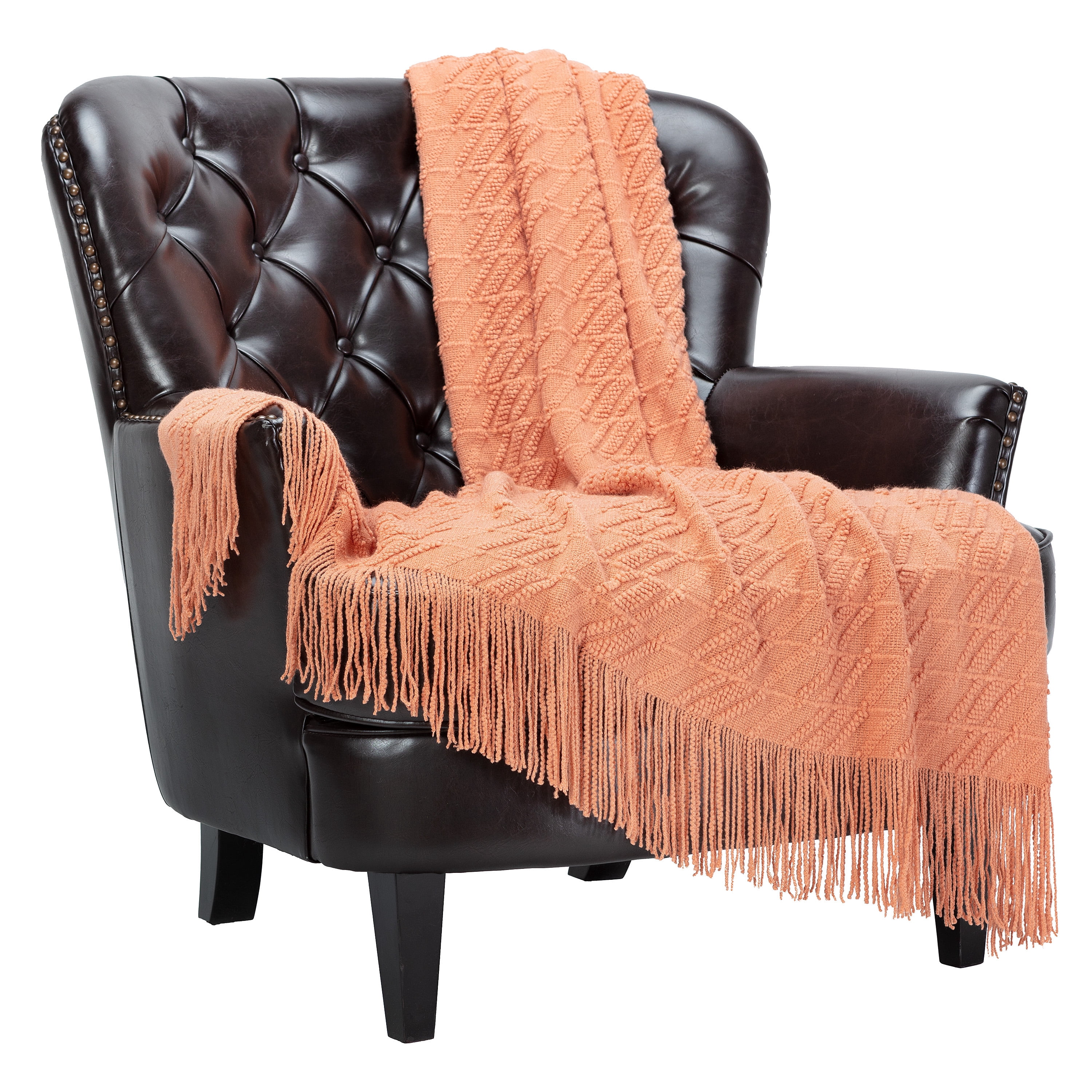 Chanasya Bevel Round Textured Super Soft Fluffy Acrylic Throw Blanket ...