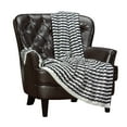 thumbnail image 1 of Chanasya Black White Stripe Knit Textured Super Soft Throw Blanket - Acrylic Warm Cozy Woven Contemporary Coastal Blanket for Bed Sofa Chair Couch Cover Living Bed Room (50x65 Inches) Newport, 1 of 4