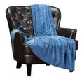 thumbnail image 1 of Chanasya Chenille Chateau Luxurious Knit Throw Blanket with Woven Boarder - Super Soft and Classy Subtle Shimmer for Home Decor, Sofa, Chair, Living Room, and Bedroom (50x65 Inches) Blue, 1 of 3