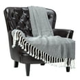 thumbnail image 1 of Chanasya Chevron Super Soft Acrylic Throw Blanket With Tassels - Warm Cozy Lightweight Fluffy Woven Blanket for Bed Sofa Chair Couch Living Bed Room Black and White Blanket (50x65 Inches) Black, 1 of 3