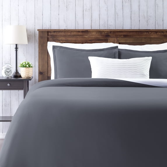 Chanasya Duvet Cover King Set Ultra Soft Solid 3-Piece Bedding - Luxurious Silky Soft Brushed Microfiber Comforter Cover Combo- Zipper Closure (1 Duvet Cover & 2 Pillow Sham) Graphite - King