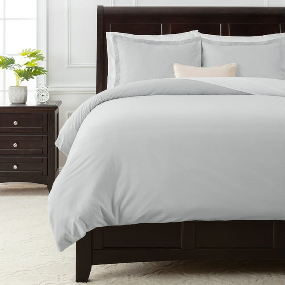 Chanasya Duvet Cover King Set Ultra Soft Solid 3-Piece Bedding - Luxurious Silky Soft Brushed Microfiber Comforter Cover Combo- Zipper Closure (1 Duvet Cover & 2 Pillow Sham) Silver - King