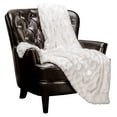 thumbnail image 1 of Chanasya Fuzzy Faux Fur Elegant Rectangular Embossed Throw Blanket - Plush Sherpa Microfiber Ivory Blanket for Bed Couch (60x70 Inches) White, 1 of 5