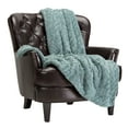 thumbnail image 1 of Chanasya Fuzzy Soft Cloud Textured Embossed Faux Fur Throw Blanket - Plush Sherpa Solid Cozy Blanket for Bed Sofa Chair Couch Cover Living Bed Room (50x65 Inches) Tan Turquoise Blanket, 1 of 7