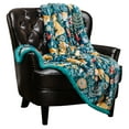 thumbnail image 1 of Chanasya Gold Fox Lush Nature Vibrant Color Print Decorative Fleece Throw Blanket - Super Soft Cozy Snuggly Luxurious Chick Plush Sherpa for Bed Couch Sofa Chair Office ( 50 x 65 Inches ) - Teal Blue, 1 of 3
