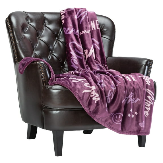 Chanasya Love You Gift Throw Blanket - Super Soft Plush Fleece Hugs Kisses Thinking of You Anniversary Gift Throw- for Women Men Girlfriend Boyfriend Husband Wife (50x65 Inches) - Rose Blanket