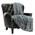 thumbnail image 1 of Chanasya Luxurious Soft Faux Frost Tip Fur and Velvety Mink Throw Blanket - Cozy Blanket for Sofa Chair Couch Bed and Living Room - Reversible Silky Royal Luxurious Blanket (50x65 Inches) Charcoal, 1 of 3