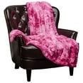 thumbnail image 1 of Chanasya Pink Leaf Faux Fur, Microfiber, Polyester Plush Throws 65" x 50", 1 of 3