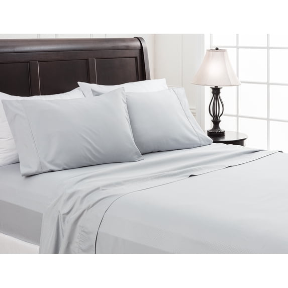 Chanasya Ultra Soft Embossed Gray Queen Bed Sheets Set 4-Piece - Percale Microfiber Hypoallergenic - Fitted Sheet Flat Sheet and Pillow Cases - Deep Pocket Wrinkle Resistant ( Queen ) Quiet Gray