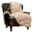 thumbnail image 1 of Chanasya Ruched Royal Faux Fur Throw Blanket - Fuzzy Plush Elegant Blanket for Sofa Chair Couch and Bed with Reversible Velvet Blanket (50x65 Inches) Beige, 1 of 3