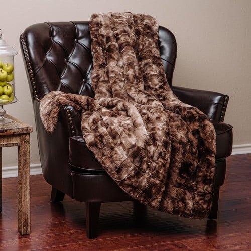 Chanasya Faux Fur Throw Blanket Super Soft Fuzzy Light Weight