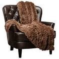 thumbnail image 1 of Chanasya Super Soft Shaggy Longfur Throw Blanket | Snuggly Fuzzy Faux Fur Lightweight Warm Elegant Cozy Plush Sherpa Microfiber Blanket | For Couch Bed Chair Photo Props - 60 "x 70" - Chocolate Brown, 1 of 9