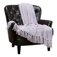 thumbnail image 1 of Chanasya Textured Knitted Super Soft Throw Blanket With Tassels Warm Plush Lightweight Fluffy Woven Blanket for Bed Sofa Couch Cover Living Bed Room Purple Throw Blanket (50x65 Inches) Mistylilac, 1 of 3