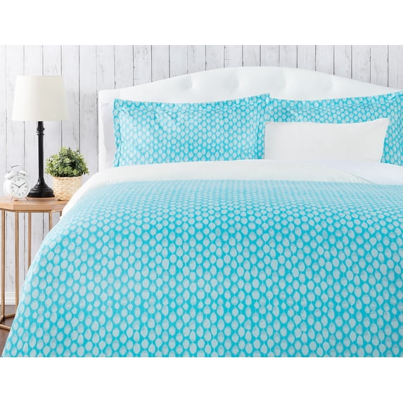 Chanasya Ultra Soft Abstract Print 3-Piece Bedding Duvet Cover Set King - Luxurious Brushed Microfiber Comforter Cover - Zipper Closure Reversible Print (1 Duvet Cover & 2 Pillowcases ) Aqua