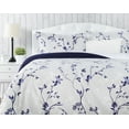 thumbnail image 1 of Chanasya Ultra Soft Floral Print 2-Piece Bedding Duvet Cover Set Twin - Luxurious Brushed Microfiber Comforter Cover - Zipper Closure Reversible Print (1 Duvet Cover & 1 Pillowcase ) Navy Purple, 1 of 3
