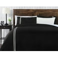 thumbnail image 1 of Chanasya Ultra Soft Ribbon Border 3-Piece Bedding Duvet Cover Set Queen - Luxurious Brushed Microfiber Comforter Cover - Zipper Closure Reversible (1 Duvet Cover & 2 Pillowcases ) Black, 1 of 5