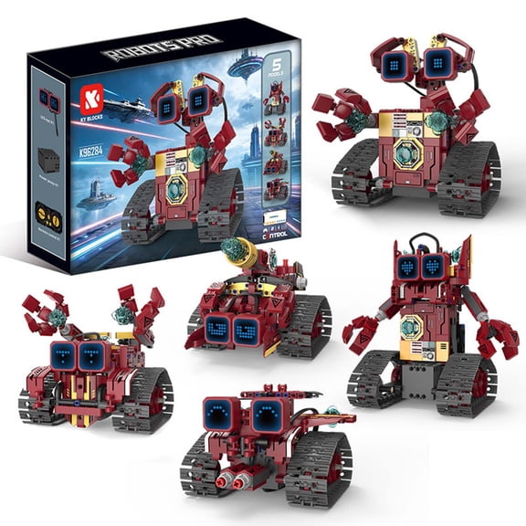Chanbrick 5-In-1 Robot Building Sets Compatible With Lego Transforming Tracked With Light Concentration Building Toys For Adults Boys 401 Pcs