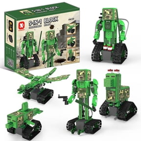 Chanbrick 5 In 1 Transforming Robot Building Sets Compatible With Lego With Light Car Model Patience Building Blocks For Adults Boys