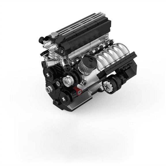 Chanbrick Black Silver Car Model Engine Building Sets Compatible With Lego Motors With Moving Pistons & Crankshaft Car LoverS Gift For Adult Boys 292