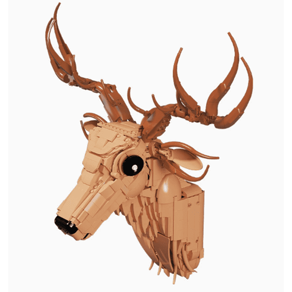 Chanbrick Deer Head Building Set Compatible With Lego Walwall-Mounted Taxidermy For Adult Girls 1350 Pcs