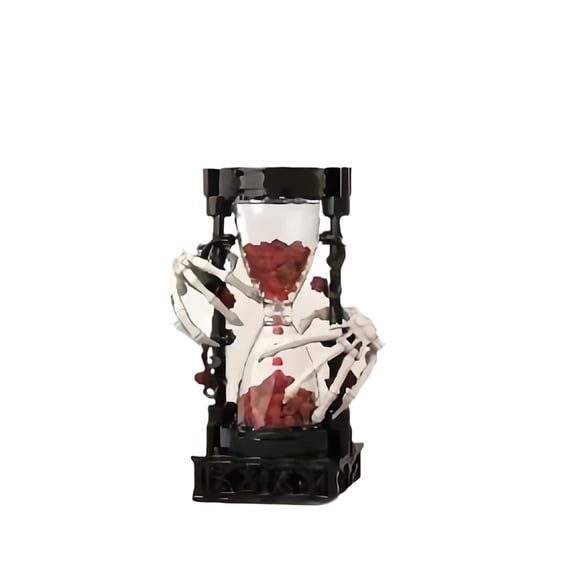 Chanbrick Gothic Decor Halloween Skeleton White Bone Hourglass Building Set Compatible With Lego For Adult