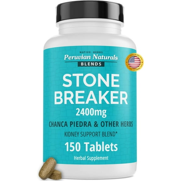 Peruvian Naturals Chanca Piedra Stone Breaker 150 Tablets - Kidney Supplement - 2400mg per Serving 100% Natural Chancapiedra Grown in Peru