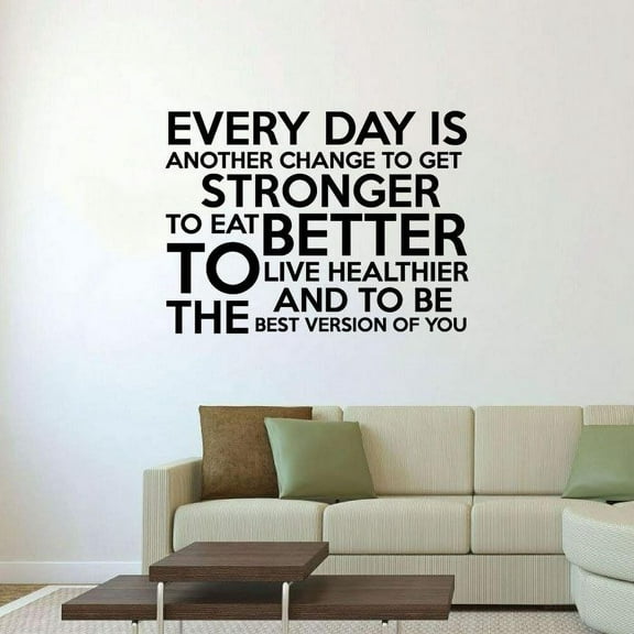 Chance To Get Stronger Quote Fitness Workout Success Motivation Quotes Wall Decals Healthy Lifestyle for Girls Boys Gym Home Sports Room Decor Vinyl Wall Art Stickers Decoration Size (8x10 inch)