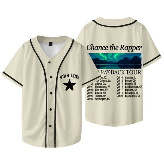 Chance The Rapper And We Back Tour Baseball Jacket Tee Women Men V-neck Short Sleeve T-shirts