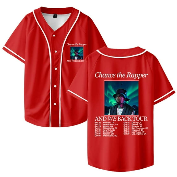 Chance The Rapper And We Back Tour Baseball Jersey Shirt V-Neck Women Men Short Sleeve Streetwear Clothes
