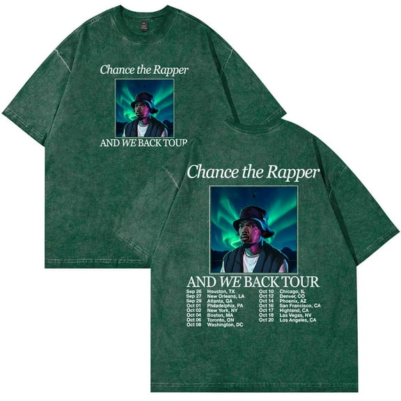 Chance The Rapper And We Back Tour T-Shirt Cotton Wash Tee Women Men Short Sleeve Casual Crewneck Tee