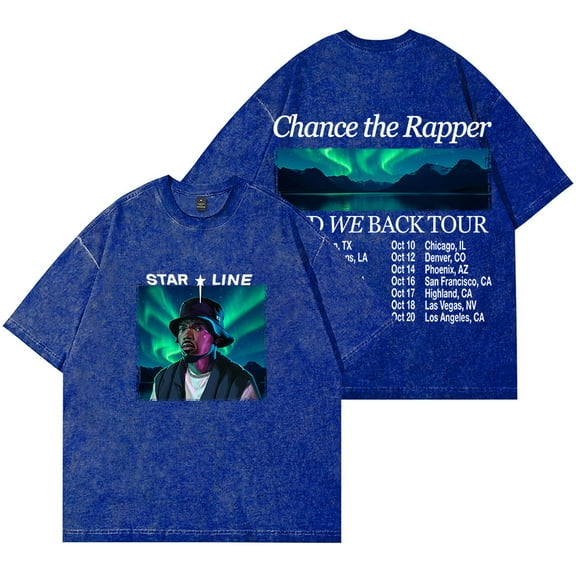 Chance The Rapper And We Back Tour Vintage Wash T-Shirts Women Men HipHop Cotton Short Sleeve Tee