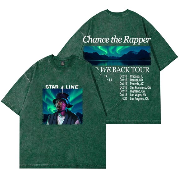Chance The Rapper And We Back Tour Vintage Wash T-Shirts Women Men HipHop Cotton Short Sleeve Tee